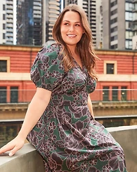 Wildflower Raglan Sleeve Midi Dress