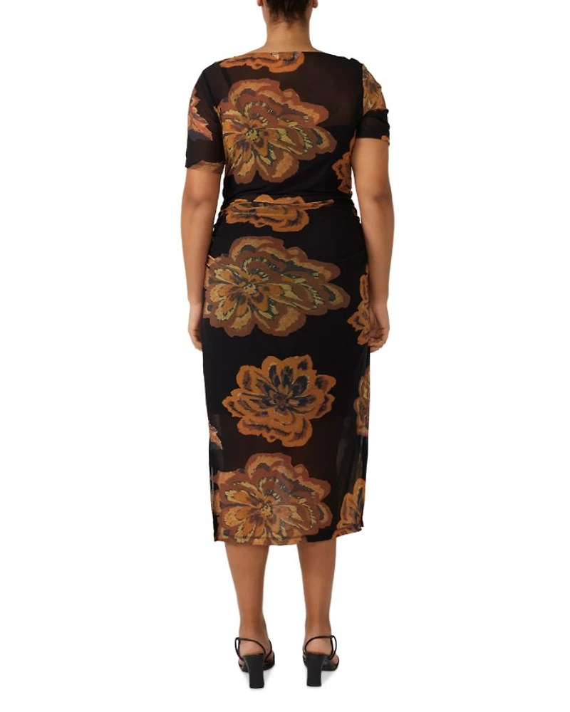 Glow Horizon Mesh Midi Dress