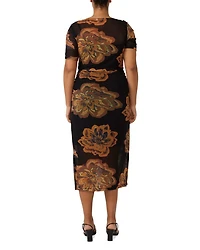 Glow Horizon Mesh Midi Dress