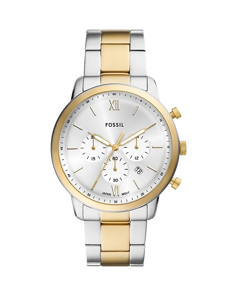 Fossil Neutra Chronograph Two Tone Stainless Steel Watch, 44mm