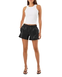 Sigrid Faux Leather Boxer Style Shorts
