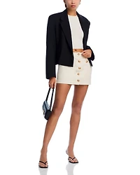 Button Front Mini Skirt