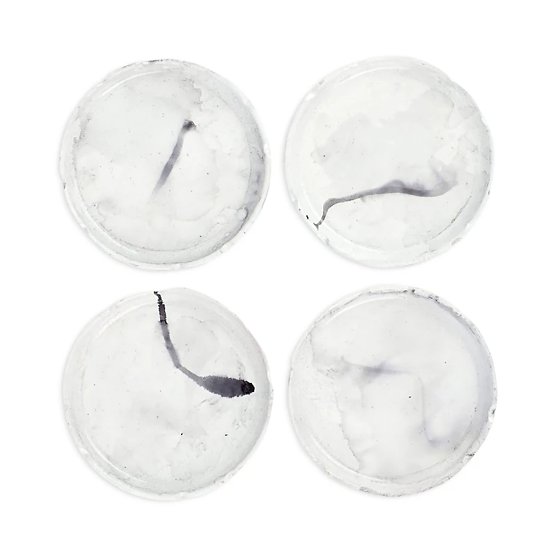 Vietri Florentine Wooden Accessories Marble Look Coasters, Set of 4