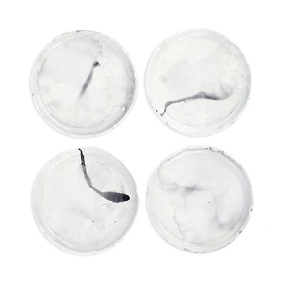 Vietri Florentine Wooden Accessories Marble Look Coasters, Set of 4
