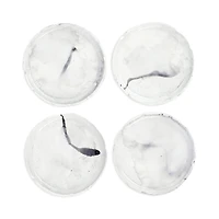 Vietri Florentine Wooden Accessories Marble Look Coasters, Set of 4