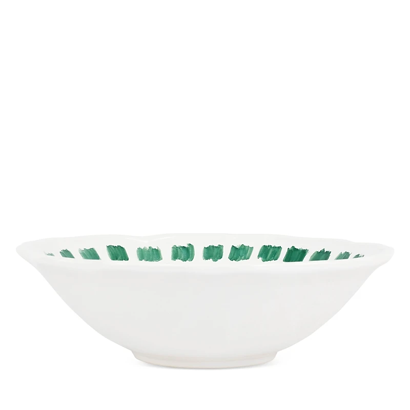 Vietri Lisbon Green Stitch Serving Bowl