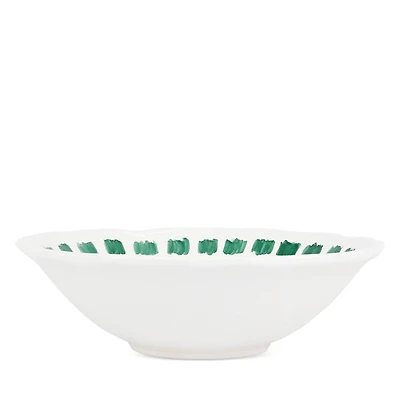 Vietri Lisbon Green Stitch Serving Bowl