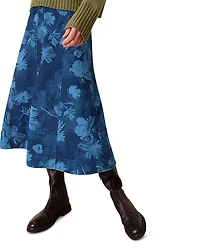 Whistles Chalk Print Denim Midi Skirt