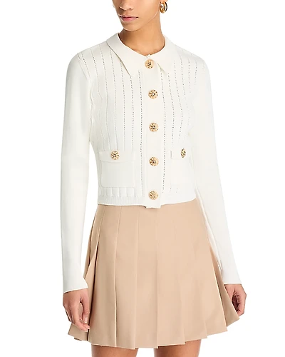 Cara Patty Collared Cardigan Sweater