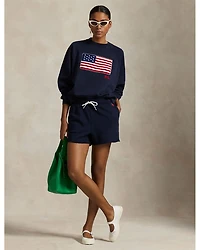 Lightweight Fleece Drawstring Cutoff Shorts