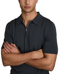 Maxwell Short Sleeve Half Zip Merino Wool Polo