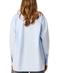 Poplin Rhinestone Shirt