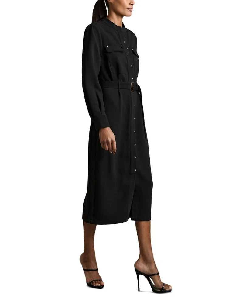 Belted Long Sleeve Shirt Dress
