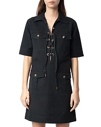 Zadig & Voltaire Record Military Cotton Mini Dress