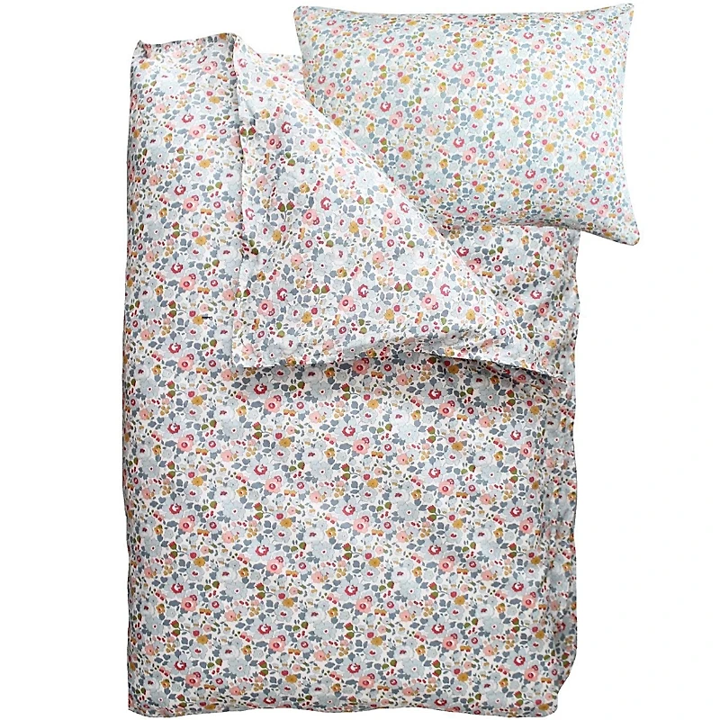 Coco & Wolf Liberty Fabric Betsy Grey Print Duvet Set, Twin