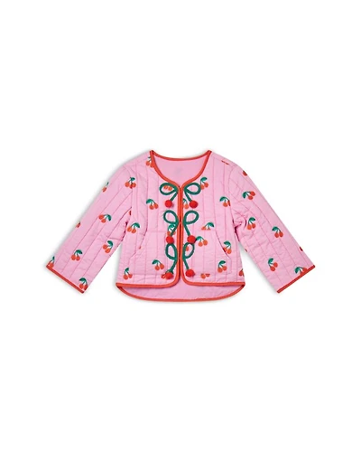 Girls' Cherries Embroidered Quilted Jacket - Baby