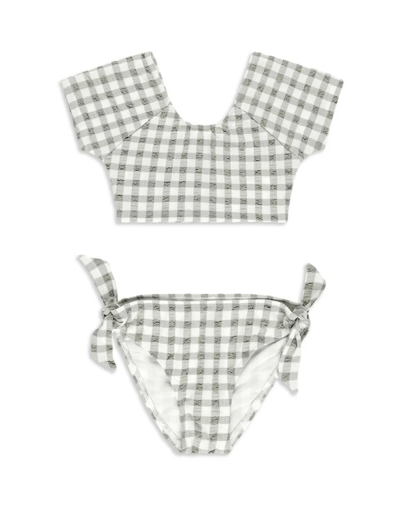Girls' Cropped Rash Guard Two Piece Swimsuit - Little Kid