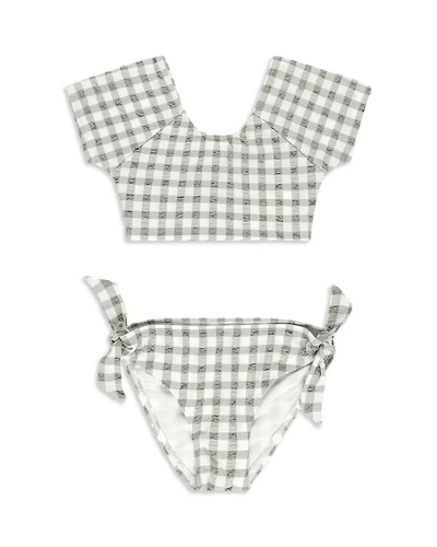 Girls' Cropped Rash Guard Two Piece Swimsuit - Little Kid