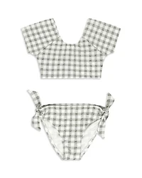 Girls' Cropped Rash Guard Two Piece Swimsuit - Little Kid
