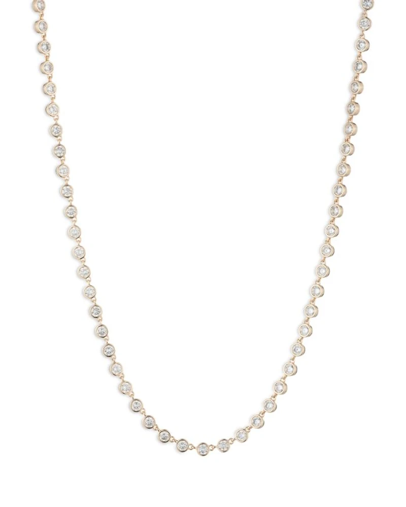 Cubic Zirconia Tennis Collar Necklace, 16-19"