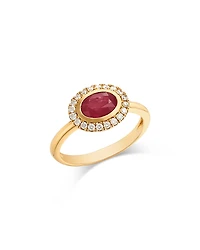 Bloomingdale's Fine Collection Ruby & Diamond Halo Ring