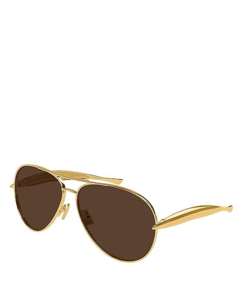 Bottega Veneta Sardine Pilot Metal Sunglasses