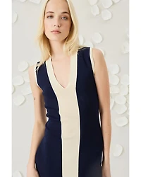 Contrast Stripe Midi Dress
