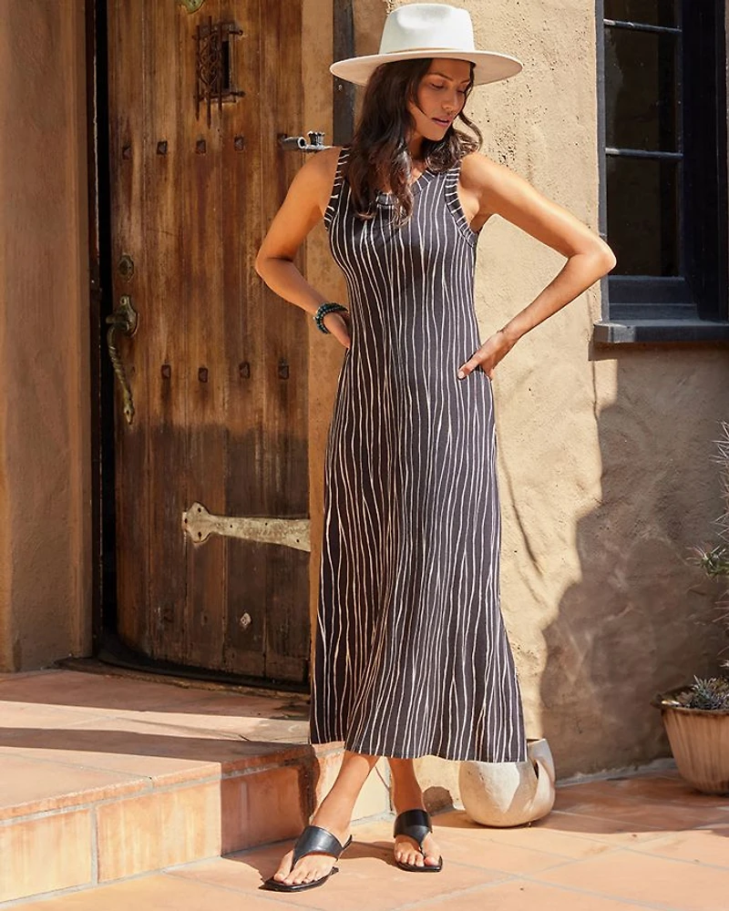 Printed Sleeveless Midi Dress