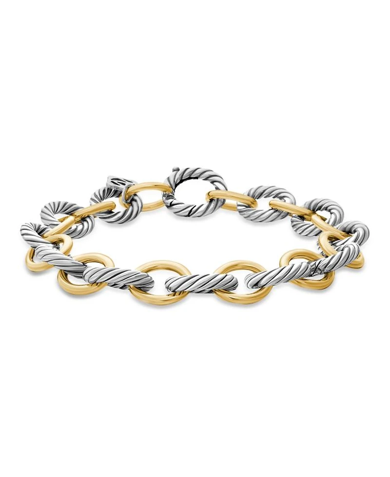 Oval Link Bracelet with Gold