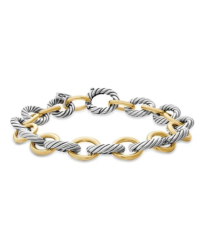 Oval Link Bracelet with Gold
