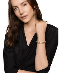 Oval Link Bracelet with Gold