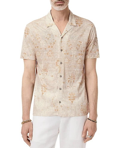 John Varvatos Espino Linen Printed Camp Shirt