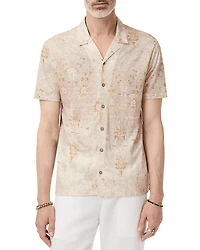 John Varvatos Espino Linen Printed Camp Shirt