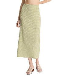 Seersucker Midi Skirt