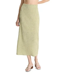 Vince Seersucker Midi Skirt