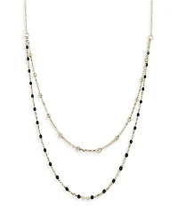14K Yellow Gold Double Layered Necklace, 16"