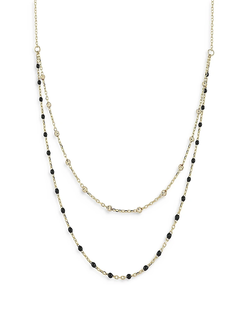 Moon & Meadow 14K Yellow Gold Double Layered Necklace, 16