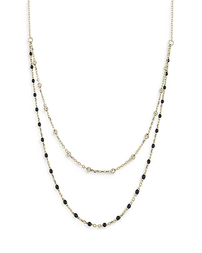 Moon & Meadow 14K Yellow Gold Double Layered Necklace, 16