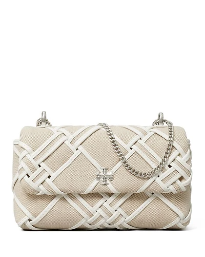 Mini Kira Woven Canvas Flap Bag