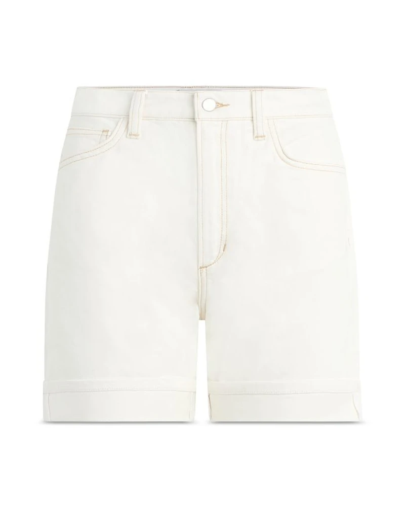 The Joey High Rise Cuffed Jean Shorts Milk