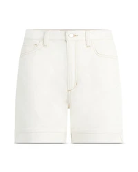 The Joey High Rise Cuffed Jean Shorts Milk