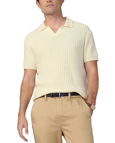 Textured Short Sleeve Polo Sweater