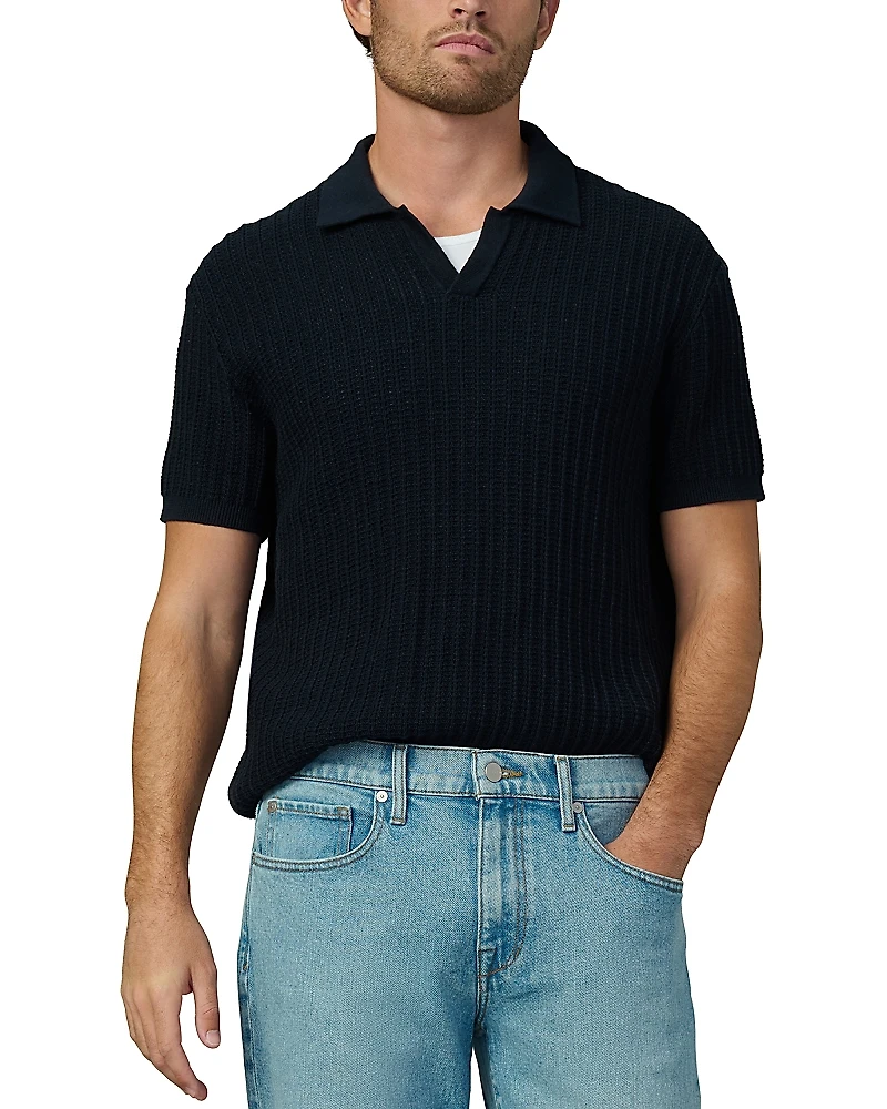 Joe's Jeans Textured Short Sleeve Polo Sweater