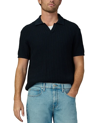 Joe's Jeans Textured Short Sleeve Polo Sweater