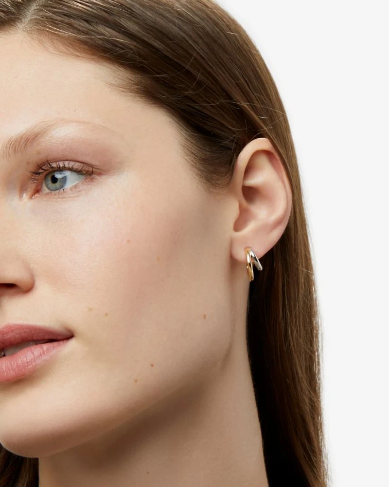 Scarlett Two Tone Double Hoop Earrings
