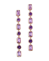 Bloomingdale's Fine Collection Rose de France & Purple Amethyst Mixed Cut Linear Drop Earrings