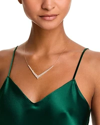 Diamond Chevron Necklace in 14K Yellow Gold, 1.0 tcw