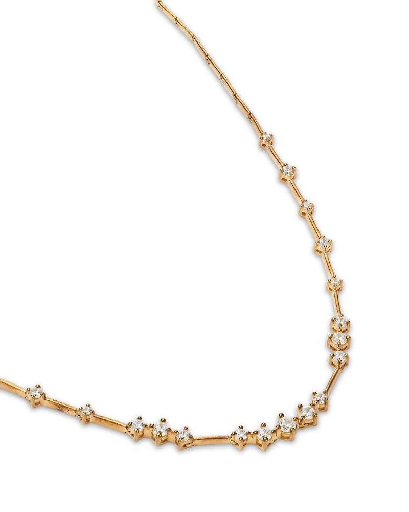 Scattered Diamond Station Necklace in 14K Yellow Gold, 1.0 ct. t.w.