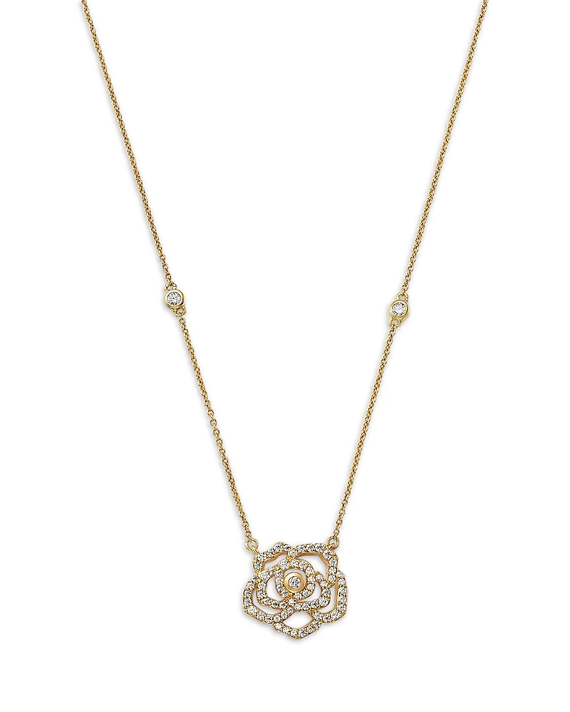 Bloomingdale's Fine Collection Diamond Flower Necklace