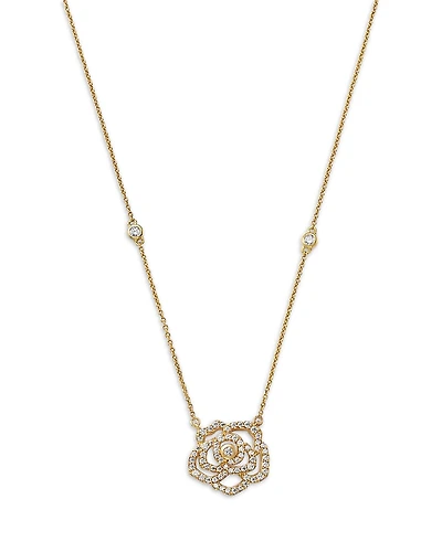 Bloomingdale's Fine Collection Diamond Flower Necklace